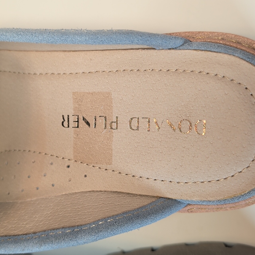 Donald Pliner Hampton Light Blue Textured Slip On Loafers Size 10 - Picture 9 of 13